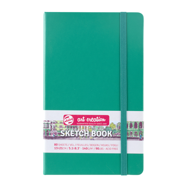 Schetsboek Talens Art Creation 80 witte vellen 140gr 130x210mm woudgroen