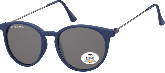 Lunettes de soleil Montana bleu verre rond fumé polarisé bleu