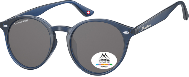Lunettes de soleil Montana bleu verre rond fumé polarisé