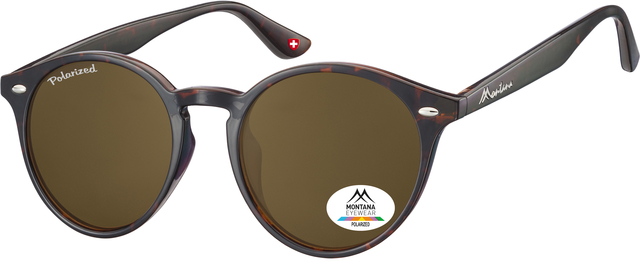 Lunettes de soleil Montana Turtle verre rond brun polarisé