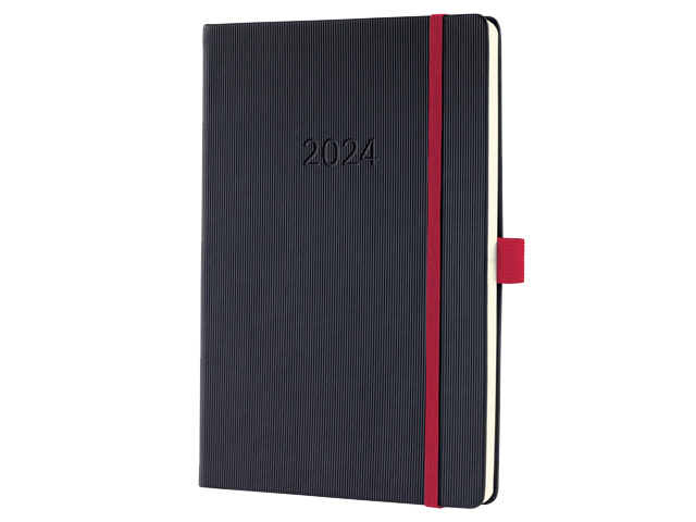 Agenda 2024 Sigel Conceptum A5 7 jours/2 pages noir