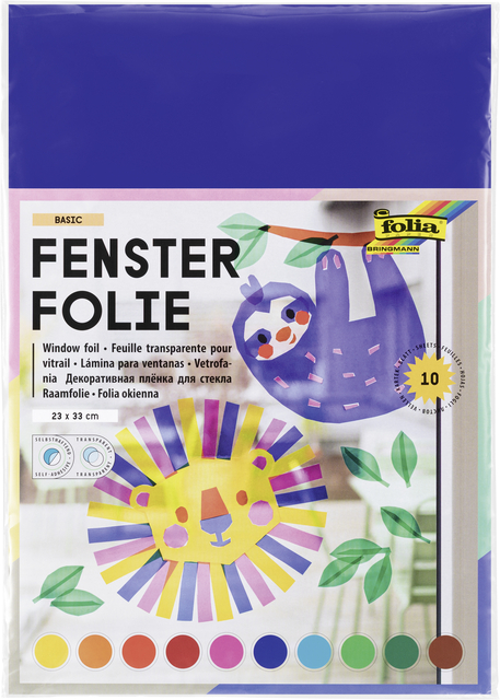 Film vitrail Folia 23x33cm set 10 couleurs