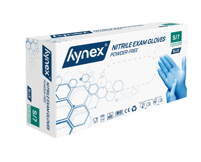 Gant Hynex nitrile S bleu 3,5g 100 pièces