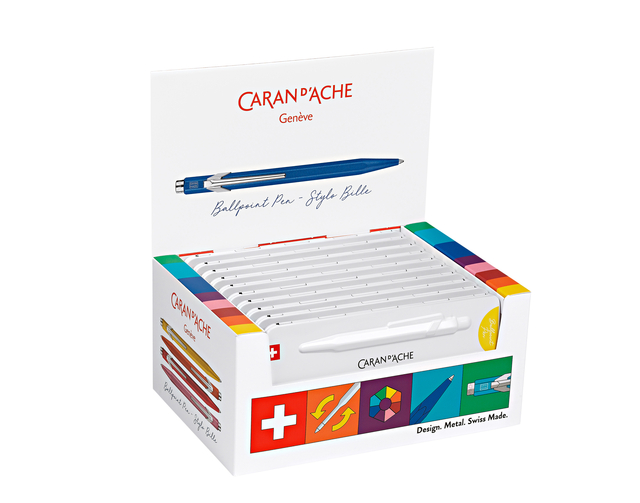 Stylo bille Caran d'Ache Colormat-X 849 présentoir 10 pièces assorti