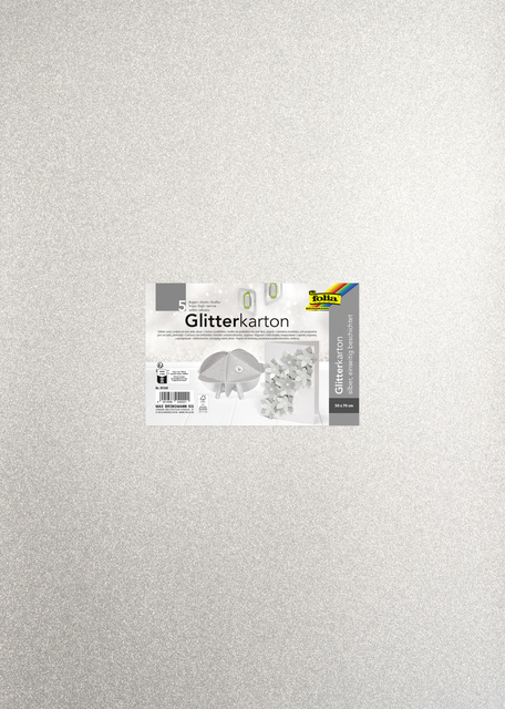 Carton photo Folia 50x70cm pailleté paquet 5 couleurs argent
