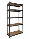 Rayonnage BRASQ 5 étagères 90x40x180cm SU175 max 875kg noir