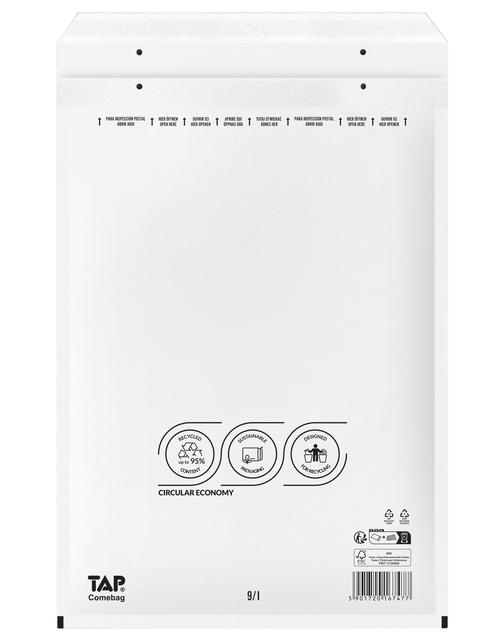 Enveloppe à bulles TAP Combag n°19 320x455mm blanc 100 pièces