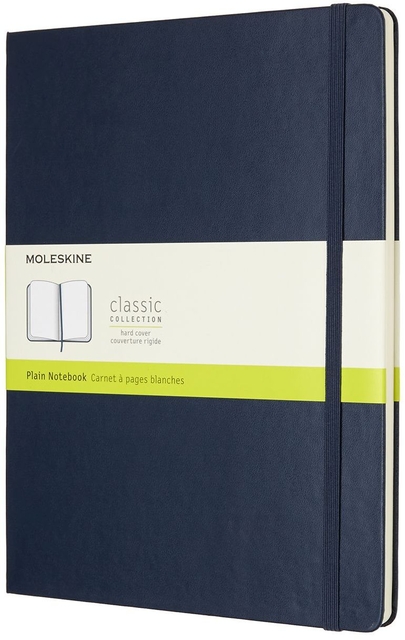 Carnet Moleskine XL 190x250mm uni couverture rigide bleu saphir