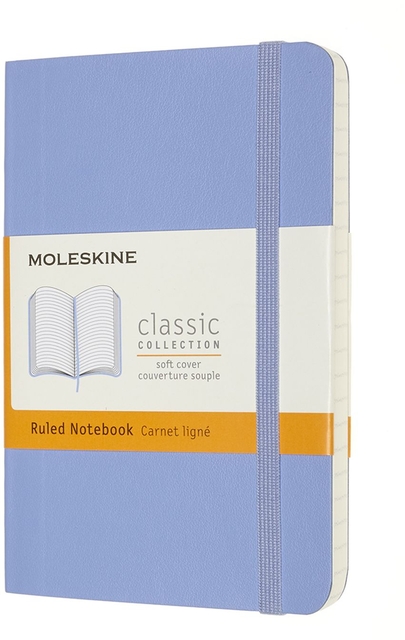 Notitieboek Moleskine pocket 90x140mm lijn soft cover hydrangea blue