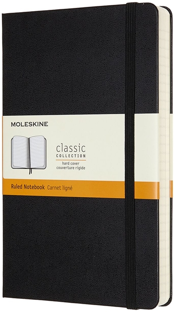 Notitieboek Moleskine Expanded large 130x210mm lijn hard cover zwart
