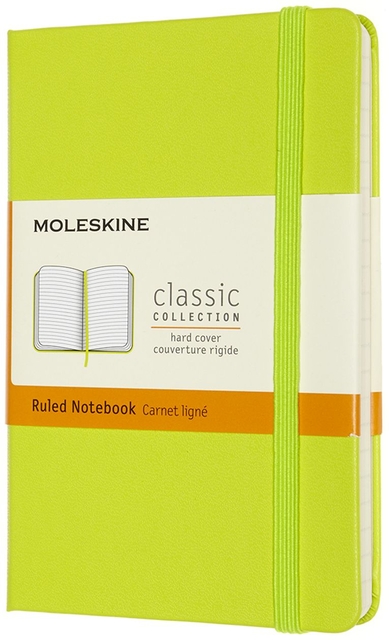 Carnet Moleskine Pocket 90x140mm ligné couverture rigide vert citron