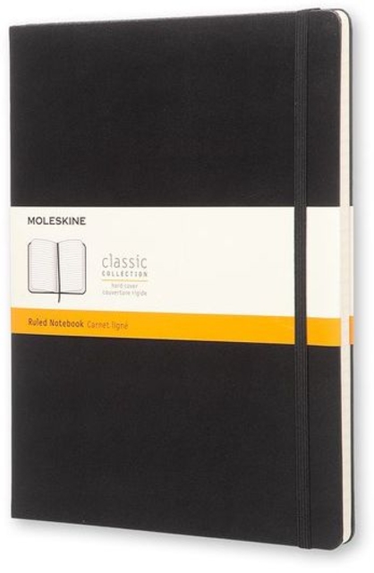 Carnet Moleskine XL 190x250mm ligné couverture rigide noir