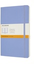 Carnet Moleskine large 130x210mm ligné couverture souple bleu hortensia