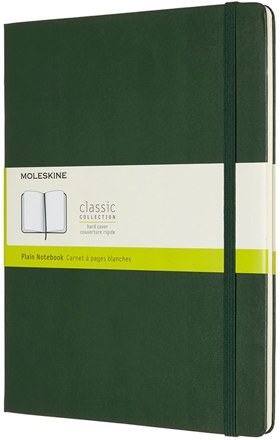 Carnet Moleskine XL 190x250mm uni couverture rigide vert myrte