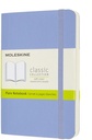 Carnet Moleskine Pocket 90x140mm uni couverture souple bleu hortensia