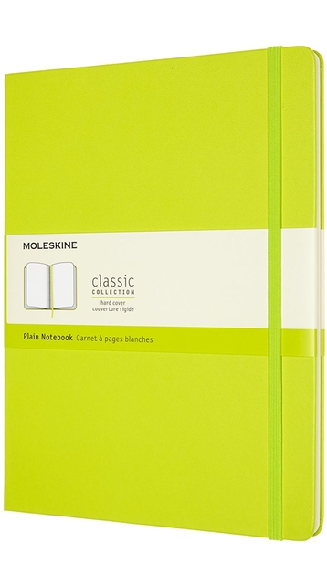 Notitieboek Moleskine XL 190x250mm blanco hard cover lemon green