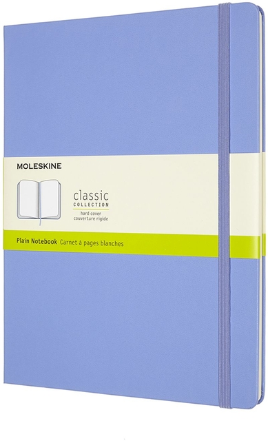 Notitieboek Moleskine XL 190x250mm blanco hard cover hydrangea blue