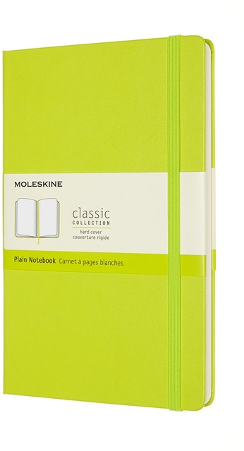 Carnet Moleskine large 130x210mm uni couverture rigide vert citron