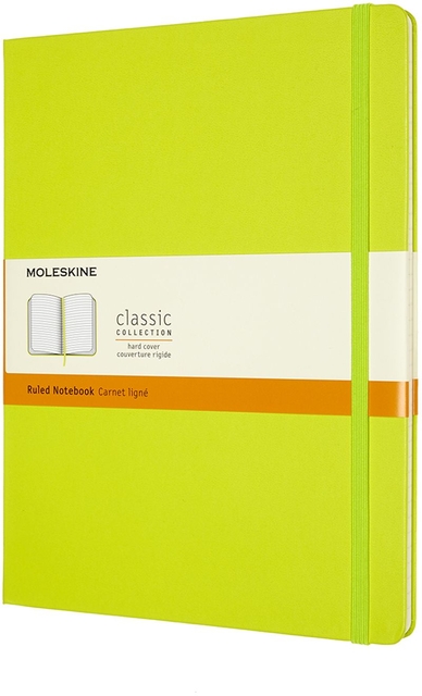 Carnet Moleskine XL 190x250mm ligné couverture rigide vert citron
