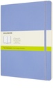 Carnet Moleskine XL 190x250mm uni couverture souple bleu hortensia
