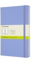 Carnet Moleskine large 130x210mm uni couverture rigide bleu hortensia