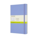 Carnet Moleskine large 130x210mm uni couverture rigide bleu hortensia