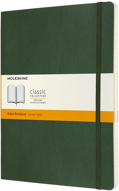 Notitieboek Moleskine XL 190x250mm lijn soft cover myrtle green
