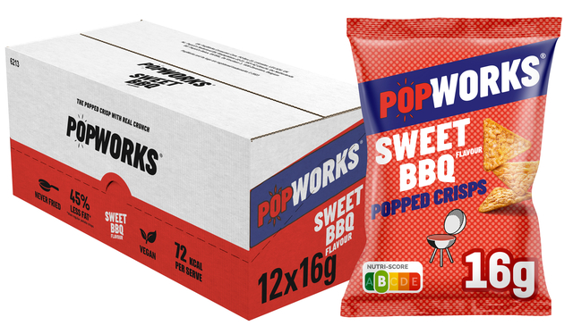 Chips Popworks Sweet BBQ 16g