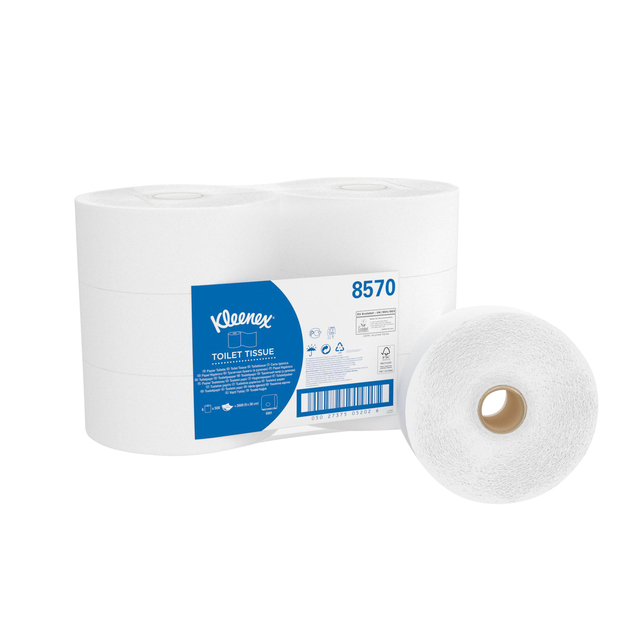 Papier toilette Jumbo Kleenex 8570 2 épaisseurs 190m blanc