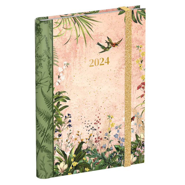 Agenda 2024 Lannoo Botanic 7dagen/2pagina''s 120x160 wire-o roze