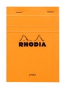 Bloc Rhodia A6 ligné 80 feuilles 80g orange