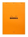 Bloc Rhodia A4 ligné + marge 80 feuilles 80g orange