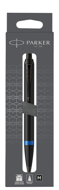 Stylo bille Parker IM Black Blue Vibrant Ring Medium blister