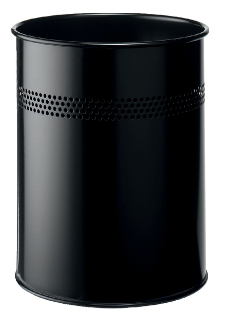 Corbeille à papier Durable 3300-01 15L 30mm perforations noir