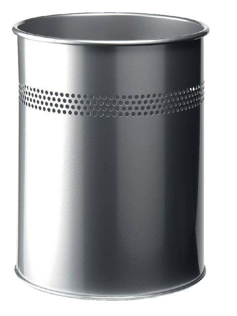 Corbeille à papier Durable 3300-23 15L 30mm perforations argent