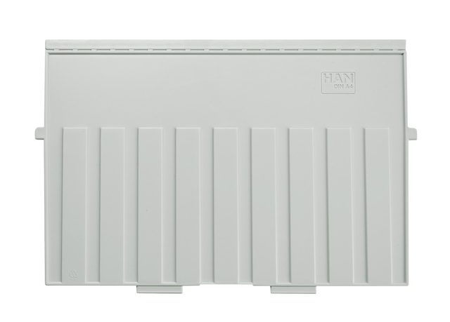 Scheidingsplaat kaartenbak Han A4 dwars lichtgrijs