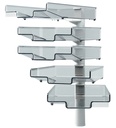 Corbeilles à courrier Hanza 5 corbeilles colonne pivotante 360 degrés gris