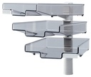 Corbeilles à courrier Hanza 3 corbeilles colonne pivotante 360 degrés gris
