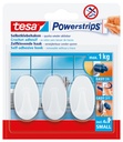 Crochet tesa Powerstrips® SMALL ovale adhésif amovible blanc 3 pièces