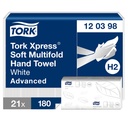 Essuie-mains Tork H2 Xpress Advanced 120398 Multifold 2 ép 212x255mm blanc 21x 180 feuilles