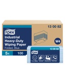 Papier d'essuyage Tork Premium Industrial Heavy-Duty W4 130082 plié 3 ép 5x 100 feuilles bleu