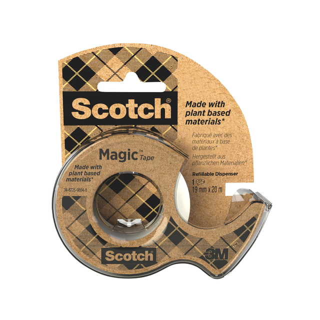 Ruban adhésif Scotch Magic 919 19mmx20m transparent avec dévidoir recyclé