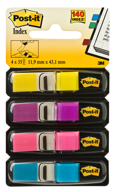 Marque-pages Post-it 683 11,9x43,2mm 4 couleurs 140 pièces