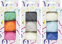 Ruban raphia assorti orange/vert/rose