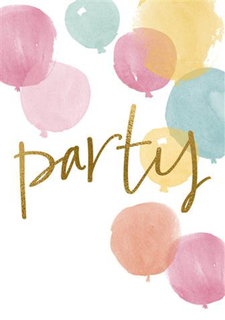 Carte d'invitation Party Ballons 6 pièces (NL)