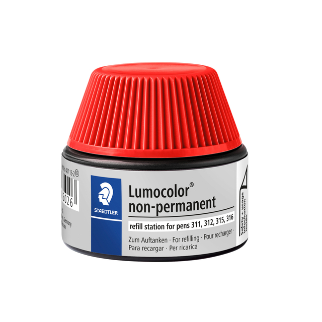 Station de recharge feutre STAEDTLER Lumocolor non-permanent 15ml rouge