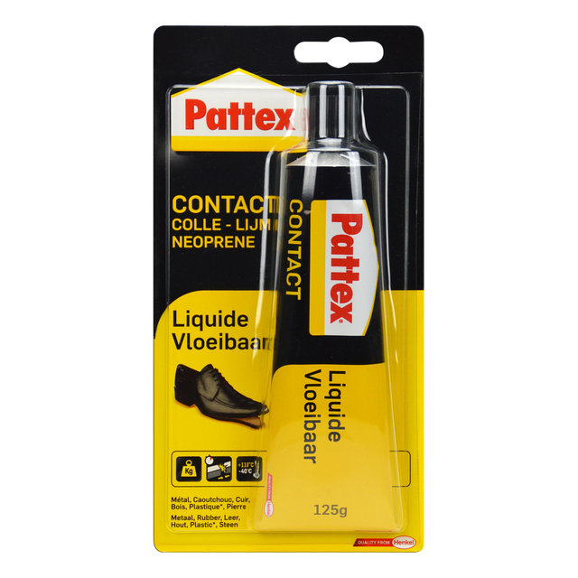 Contactlijm vloeibaar Pattex 125 gram op blister