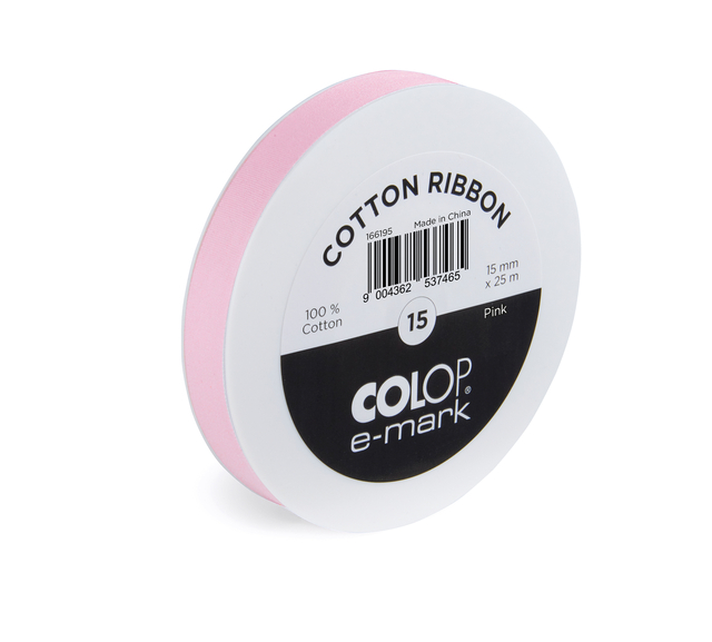 Lint Colop E-mark 15mmx25m roze