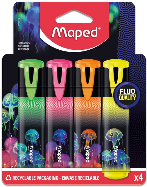 Markeerstift Maped Deepsea Paradise set à 4 kleuren