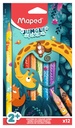 Kleurpotlood Maped Jungle Fever jumbo set à 12 kleuren